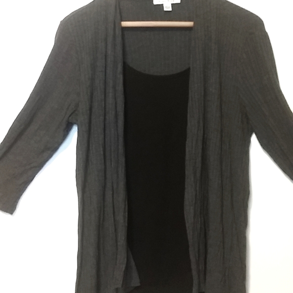 Studio Works Tops - Studio Works Gray Cardigan with Black Tank, L